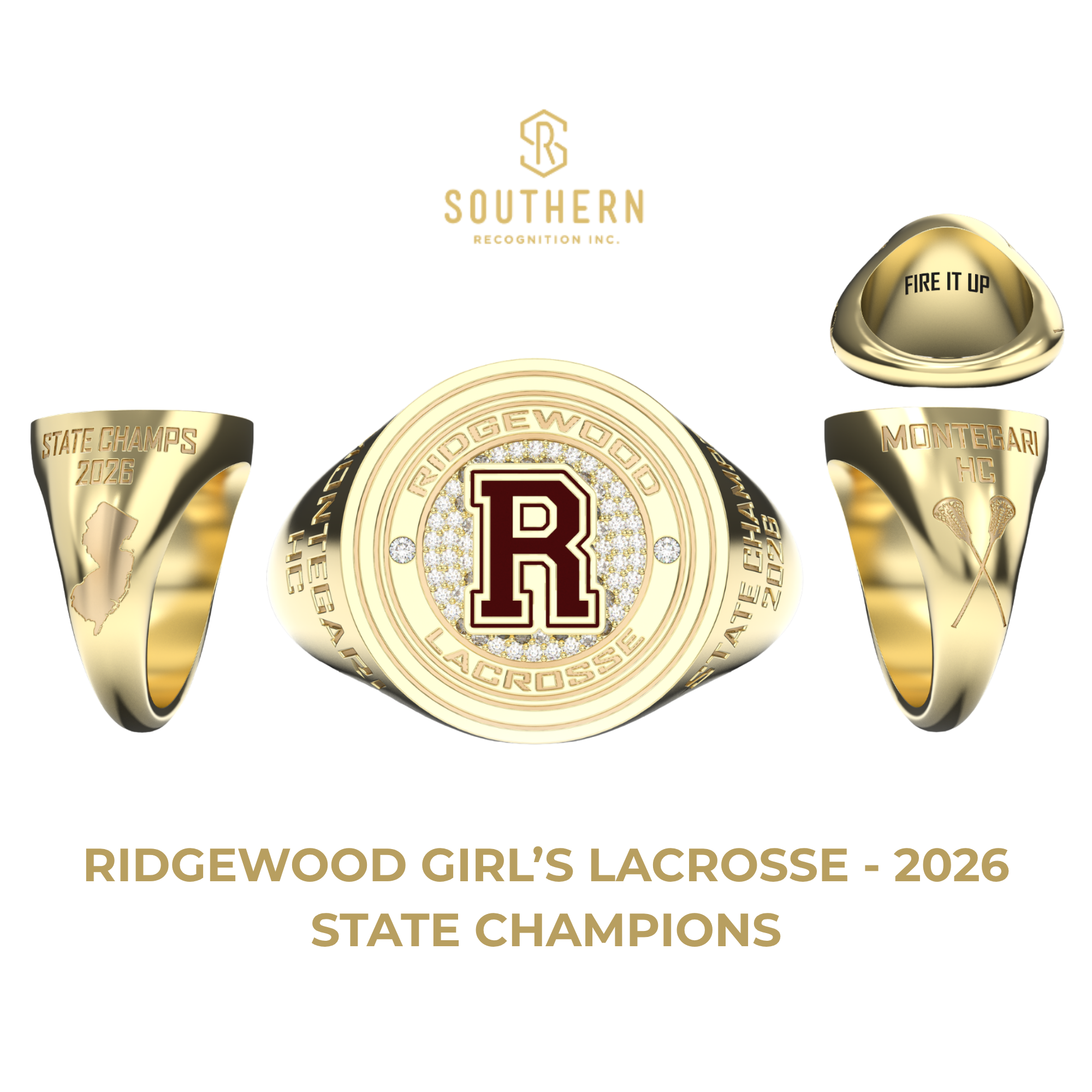 Ridgewood High School - Girl's Lacrosse - 2026 State Champions Ring