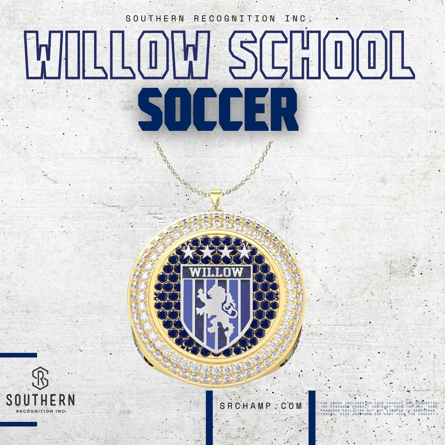 The Willow School Soccer 2024 State Championship Pendant