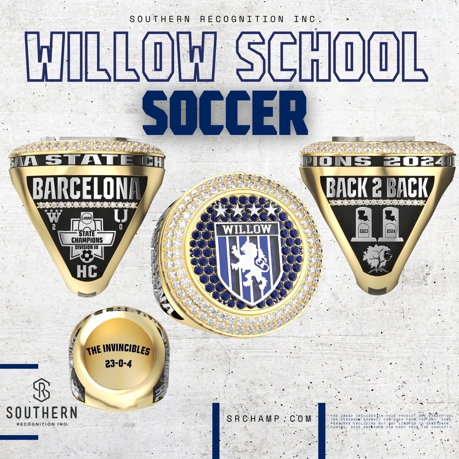 The Willow School Soccer 2024 State Championship Ring