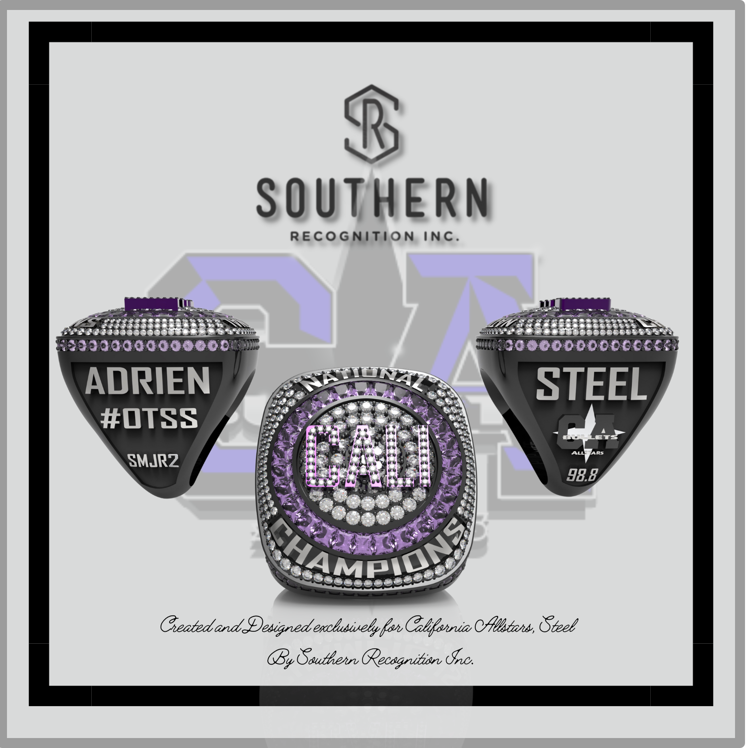 California Allstars Steel Cheersport Championship Ring