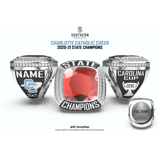 Charlotte Catholic - Cheer State Championship Ring SMALL Updated Size - 2021