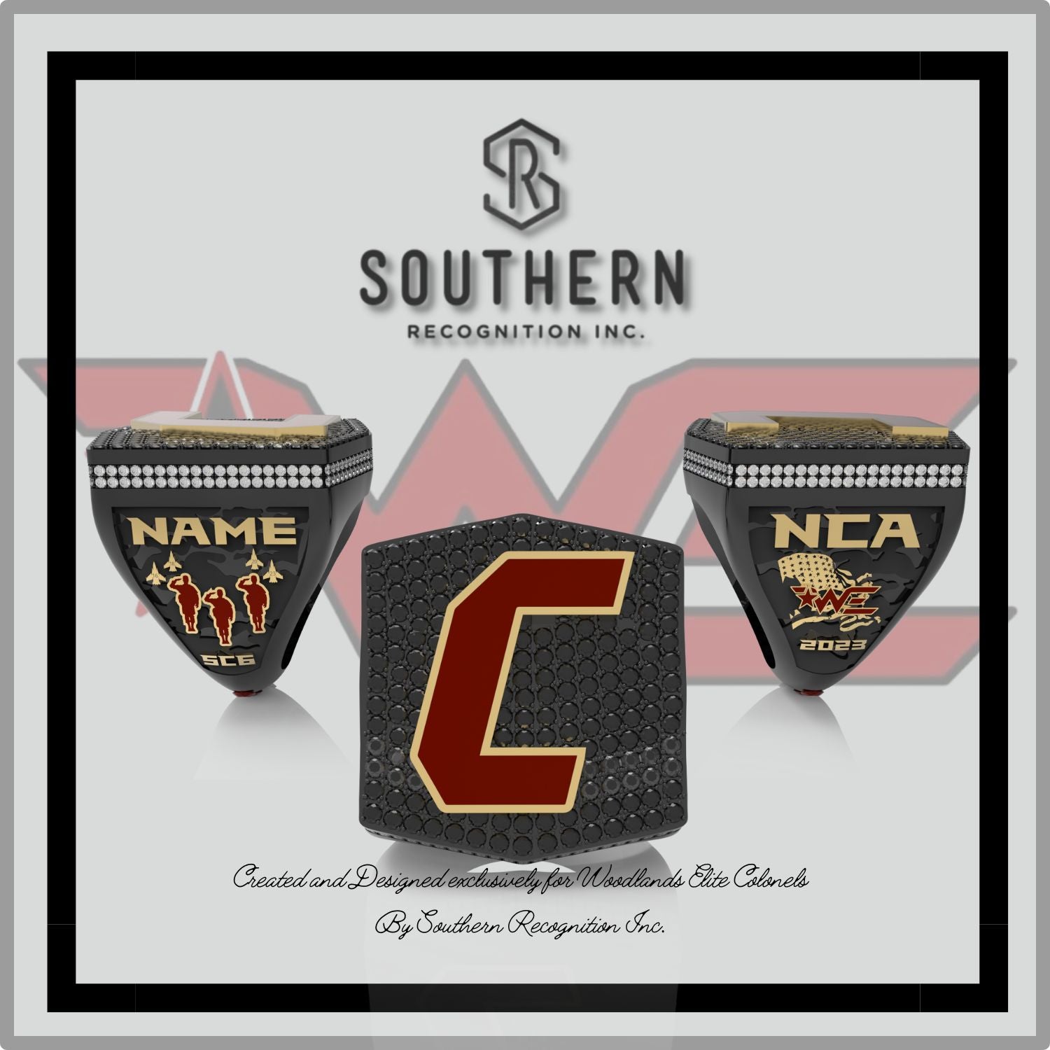 Woodlands Elite Colonels 2023 NCA Championship Ring