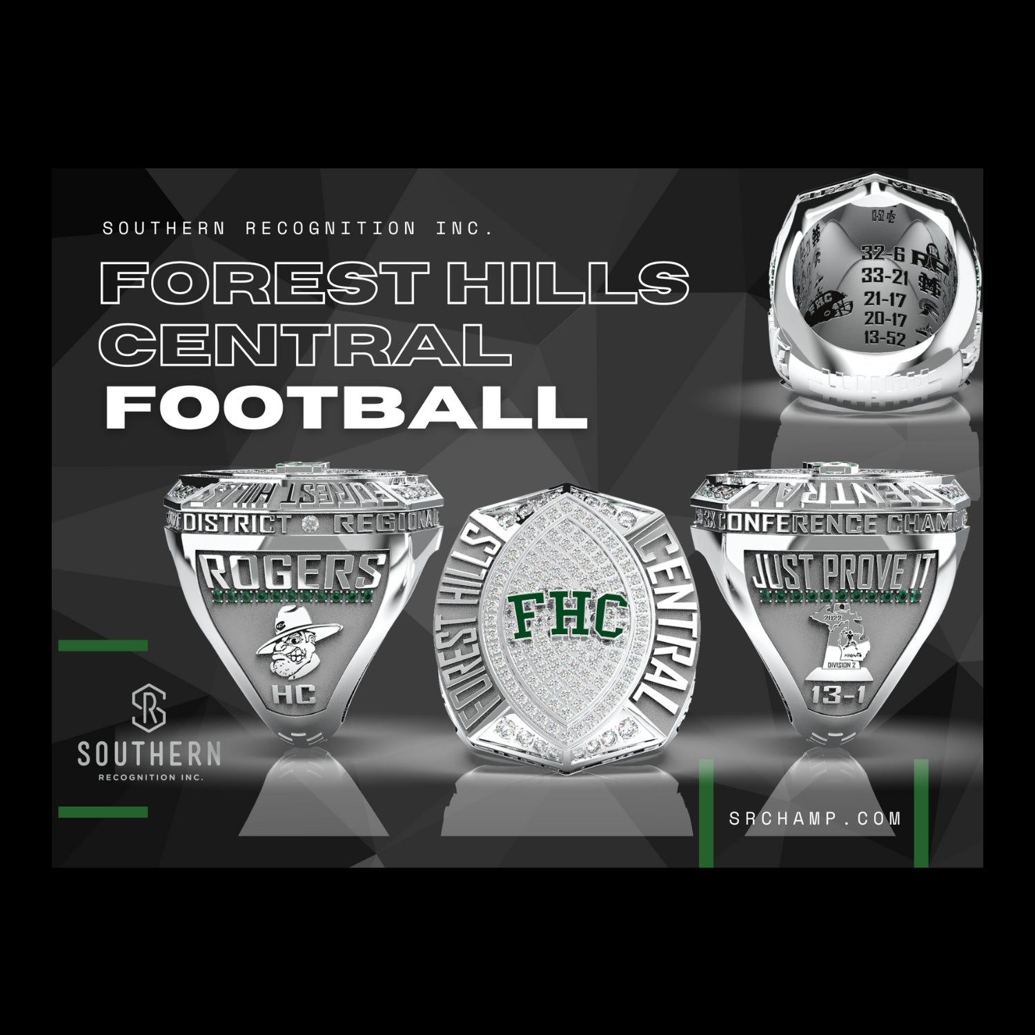 Forest Hills Central - 2022 Football State Championship Ring