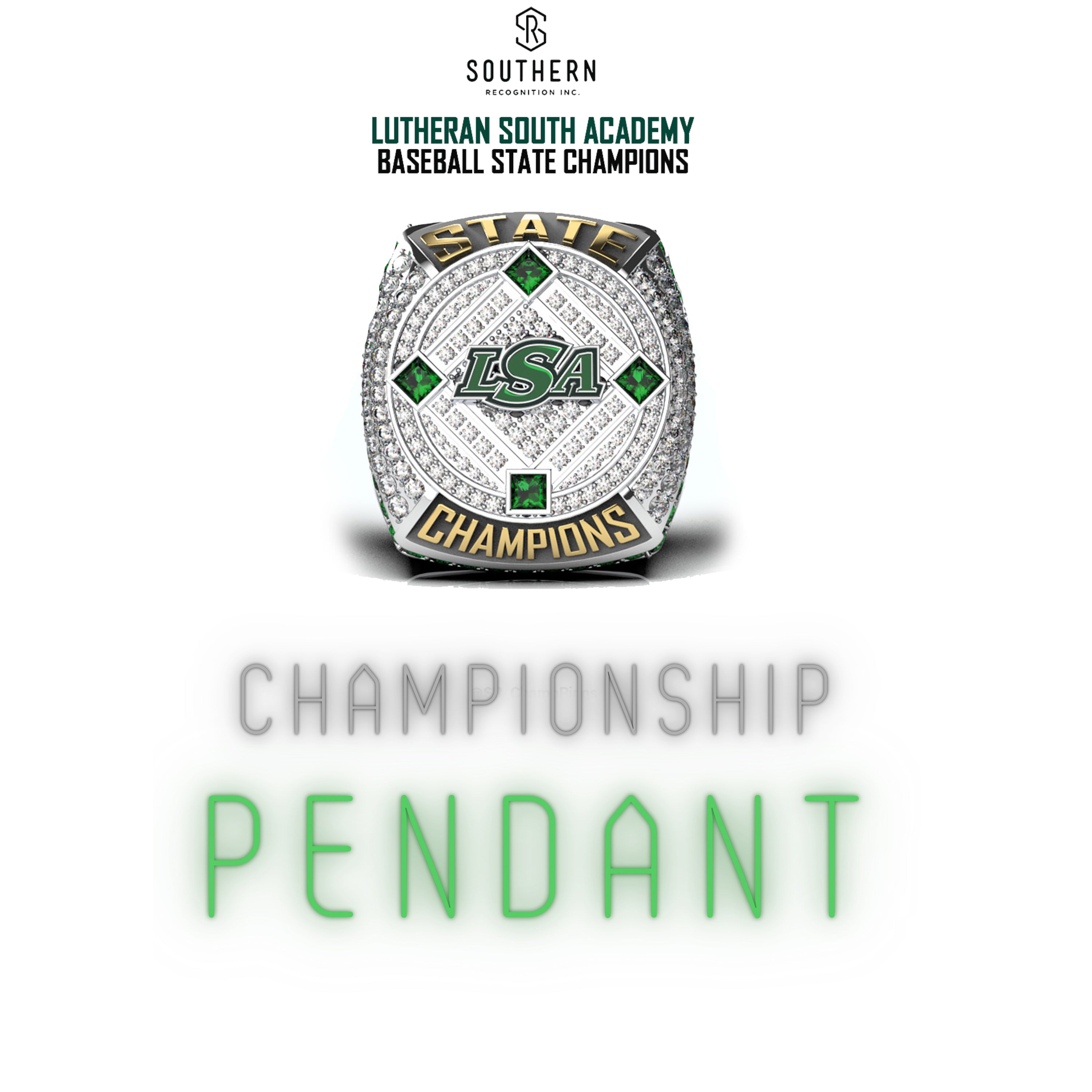 Lutheran South Academy - 2021 Baseball State Championship Pendant