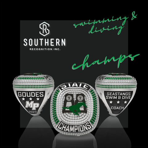 Myers Park High School - Swimming and Diving State Championship Ring 2023