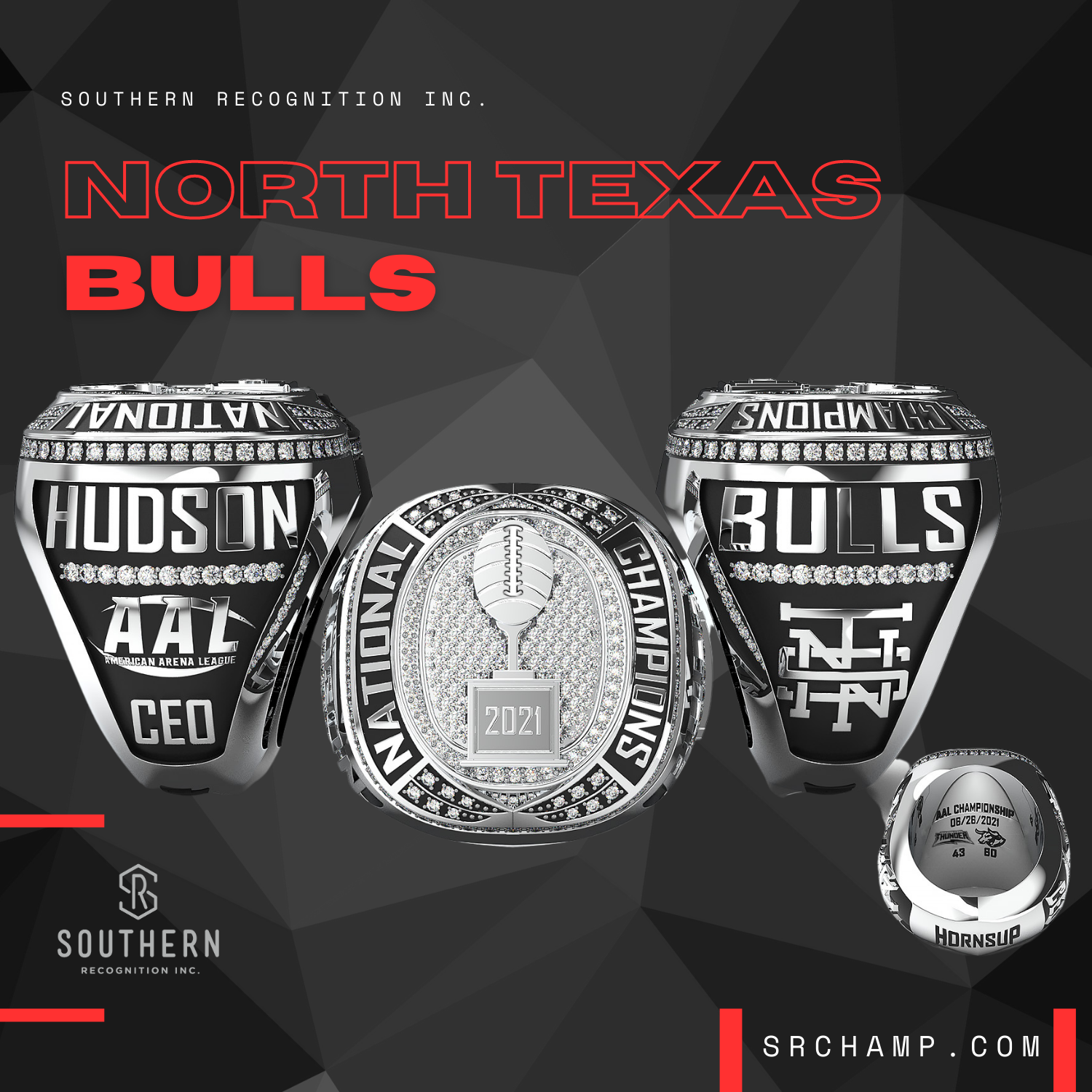 North Texas Bulls - AAL 2021 Championship Ring