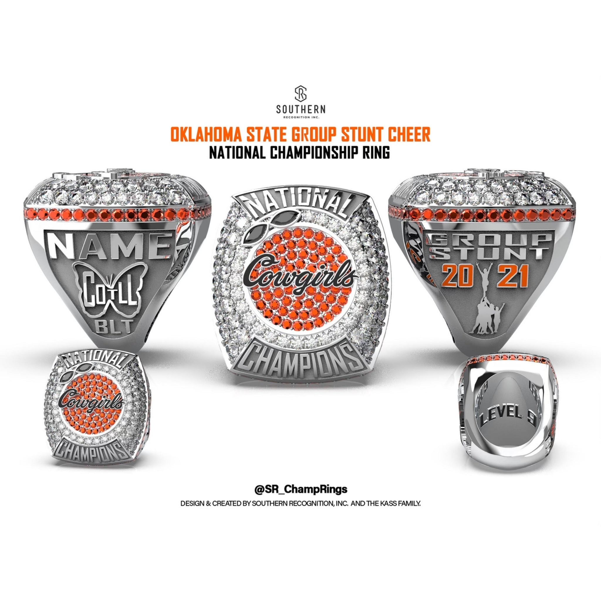 Oklahoma State University - 2021 National Championship Ring - Group Stunt