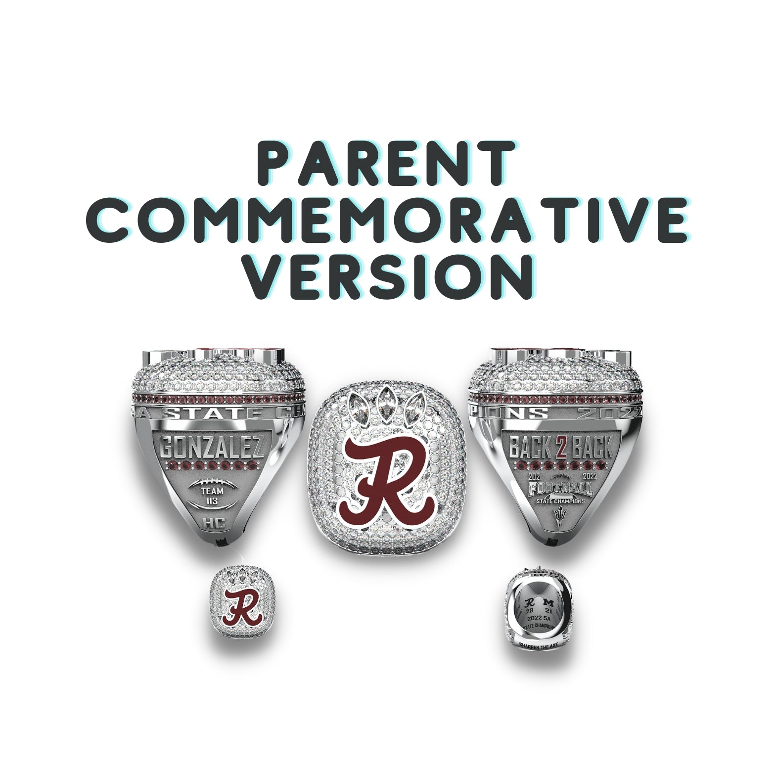 PARENT Commemorative Ring - Rigby - 2022 Football State Championship Ring