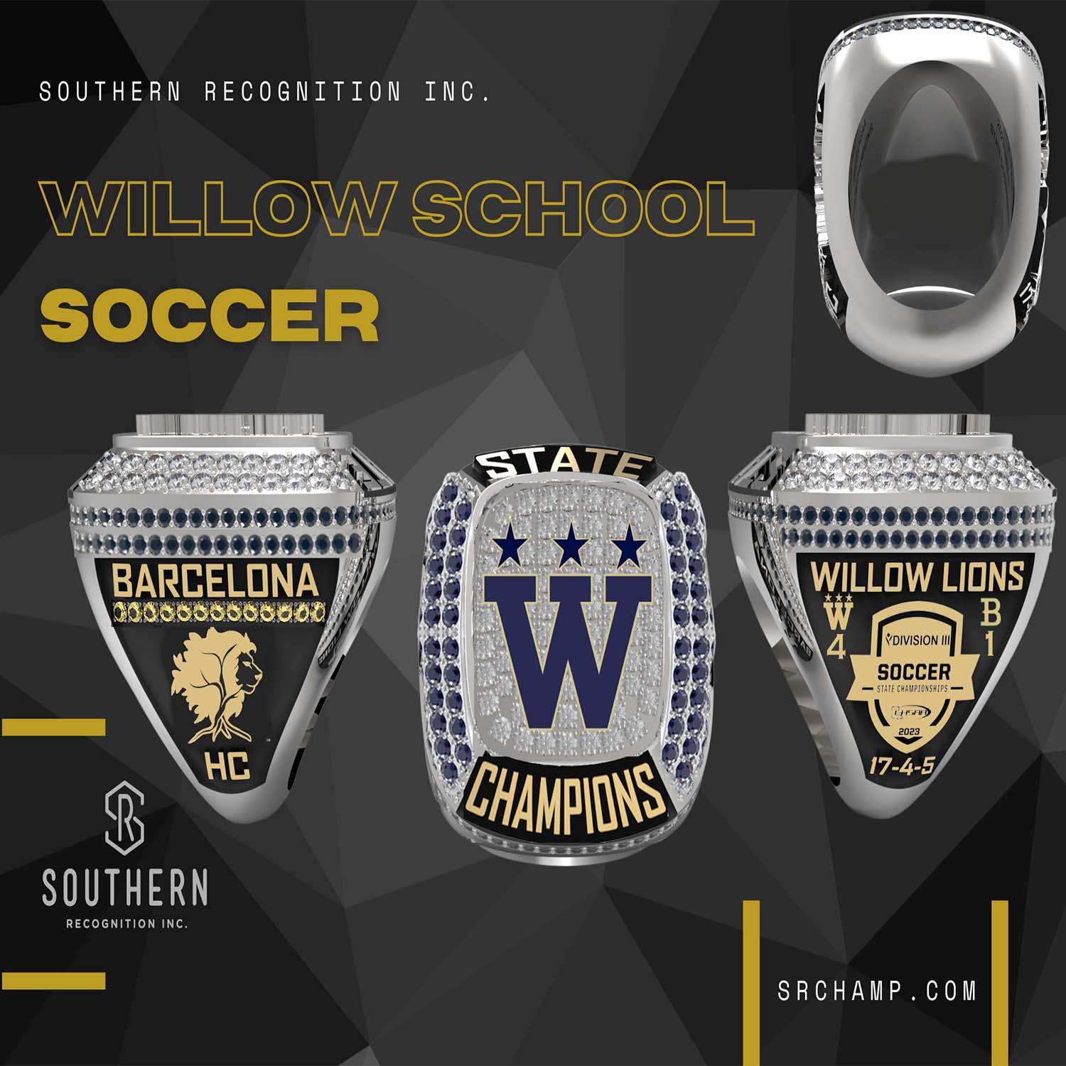 The Willow School Soccer 2023 State Championship Ring