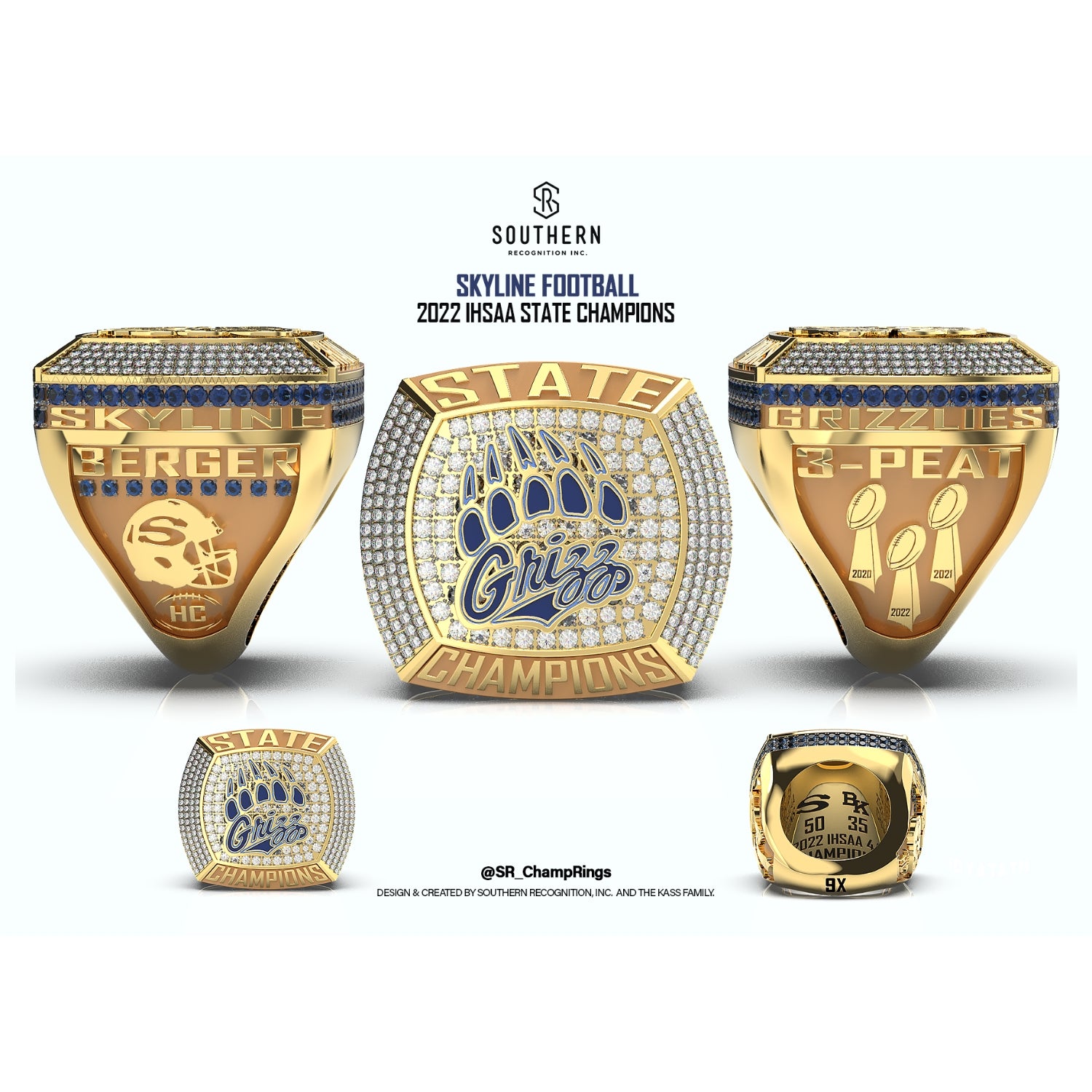 Skyline - 2022 Football State Championship Ring – Southern Recognition ...