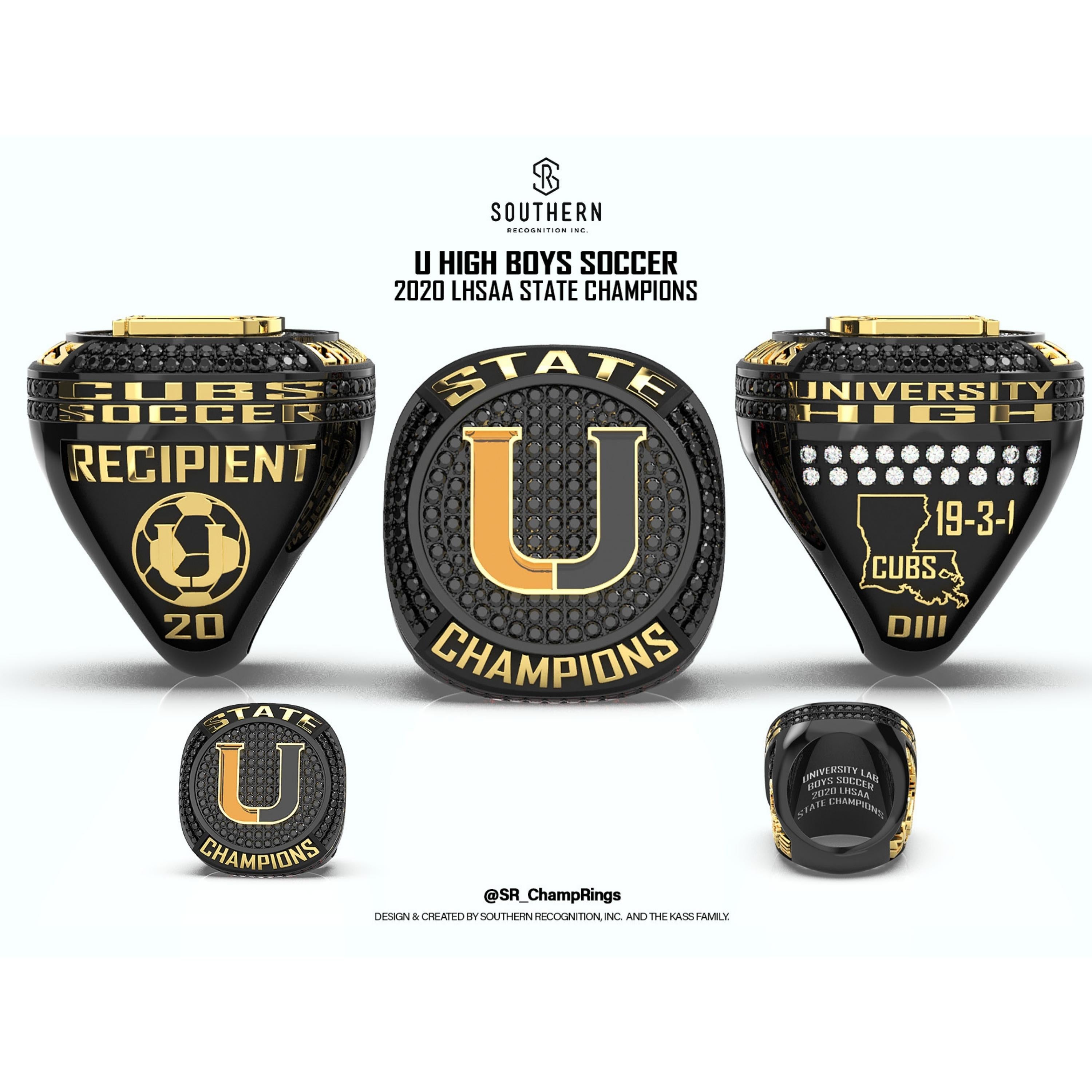 University Laboratory  - Boy's Soccer - State Championship Ring 2020