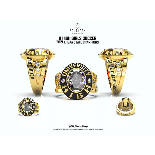 University Laboratory  - Girl's Soccer - State Championship Ring 2021