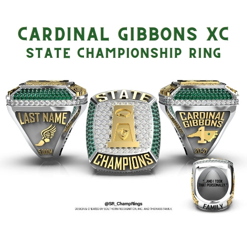 Cardinal Gibbons 20-21 Men's Cross Country State Championship Ring