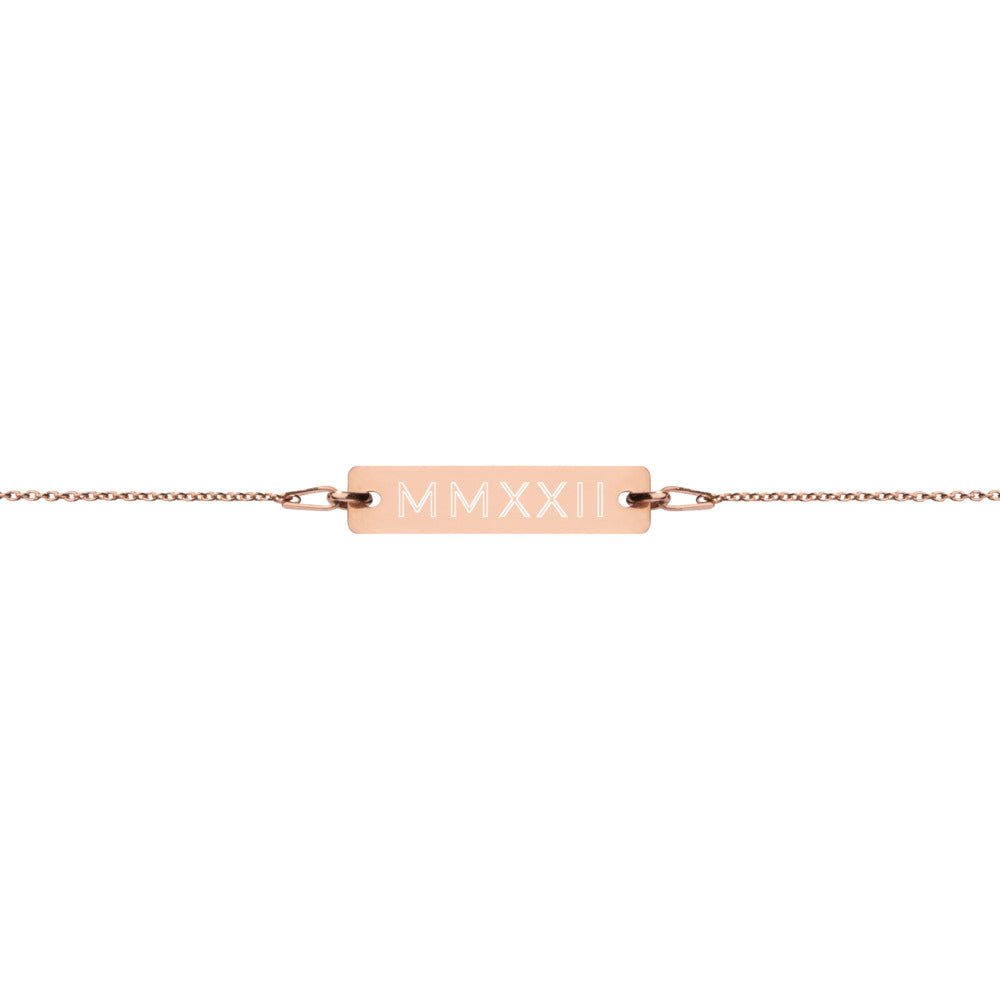 Roman Numeral - MMXXII - Engraved Bar Bracelet