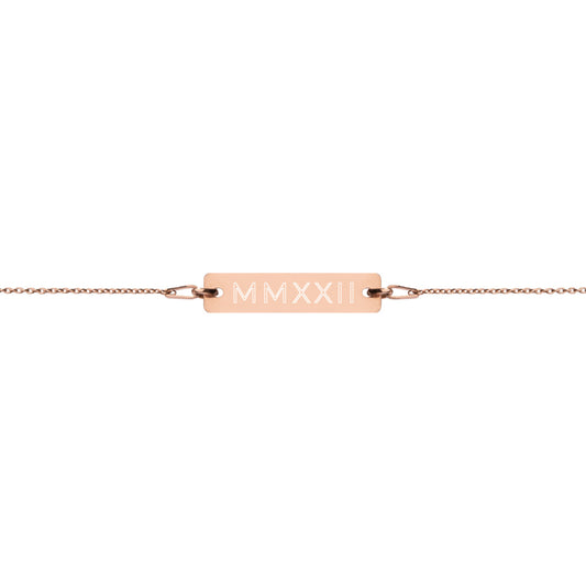 Roman Numeral - MMXXII - Engraved Bar Bracelet