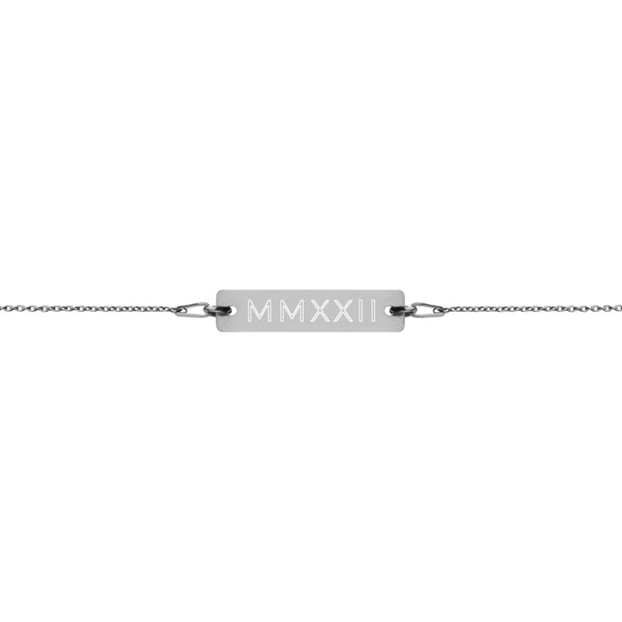 Roman Numeral - MMXXII - Engraved Bar Bracelet
